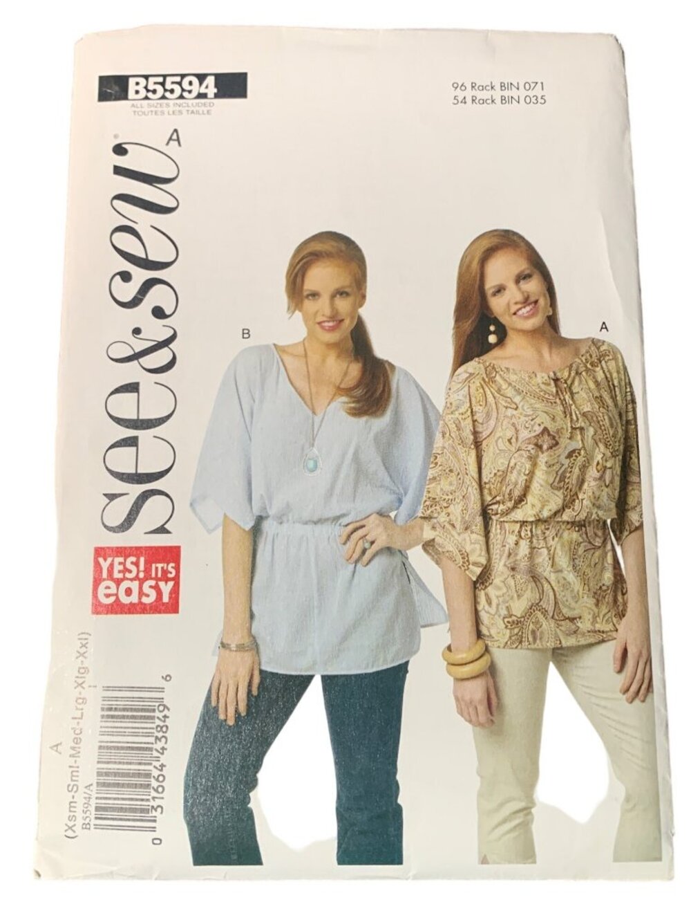See & Sew Pattern B5594 Misses Shirt Size 4 6 8 10 12 14 16 18 20 22 24 26 Uncut